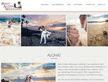 Tablet Screenshot of mauialohaweddings.com